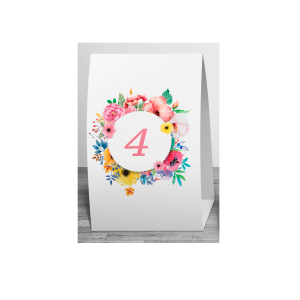 Картичка с номер на маса „Pink flowers“