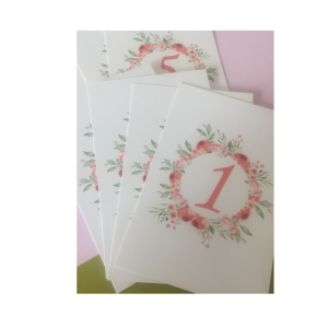 Картичка с номер на маса „Peach flowers“