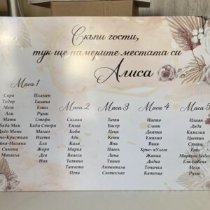 Настанително табло за гости в бохо стил